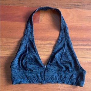 Black lace halter bralette size small